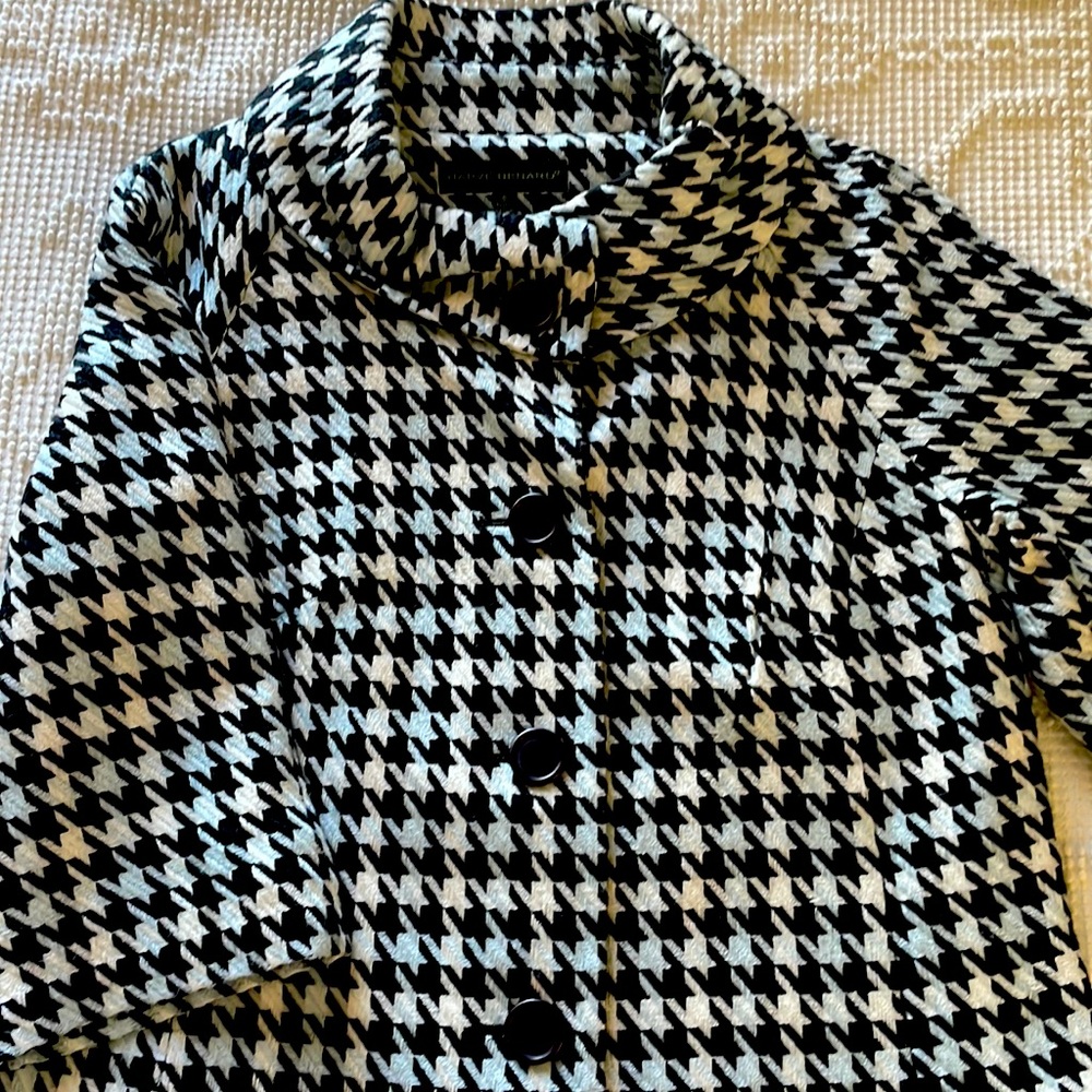 Flared Houndstooth Blazer 3/4 Flared Sleeve Size Small
